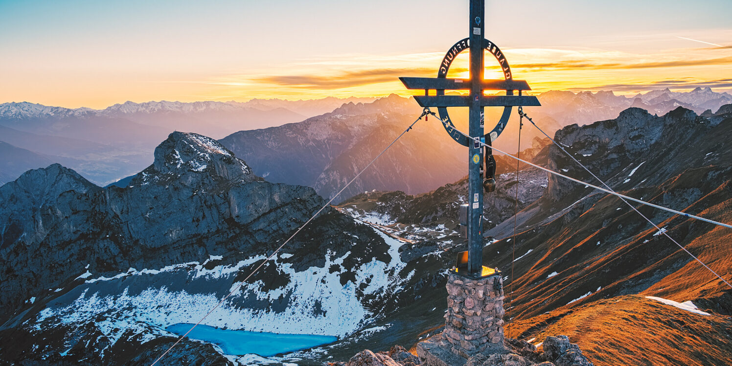 Die Rofanspitze bei Sonnenuntergang