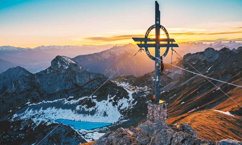 Die Rofanspitze bei Sonnenuntergang