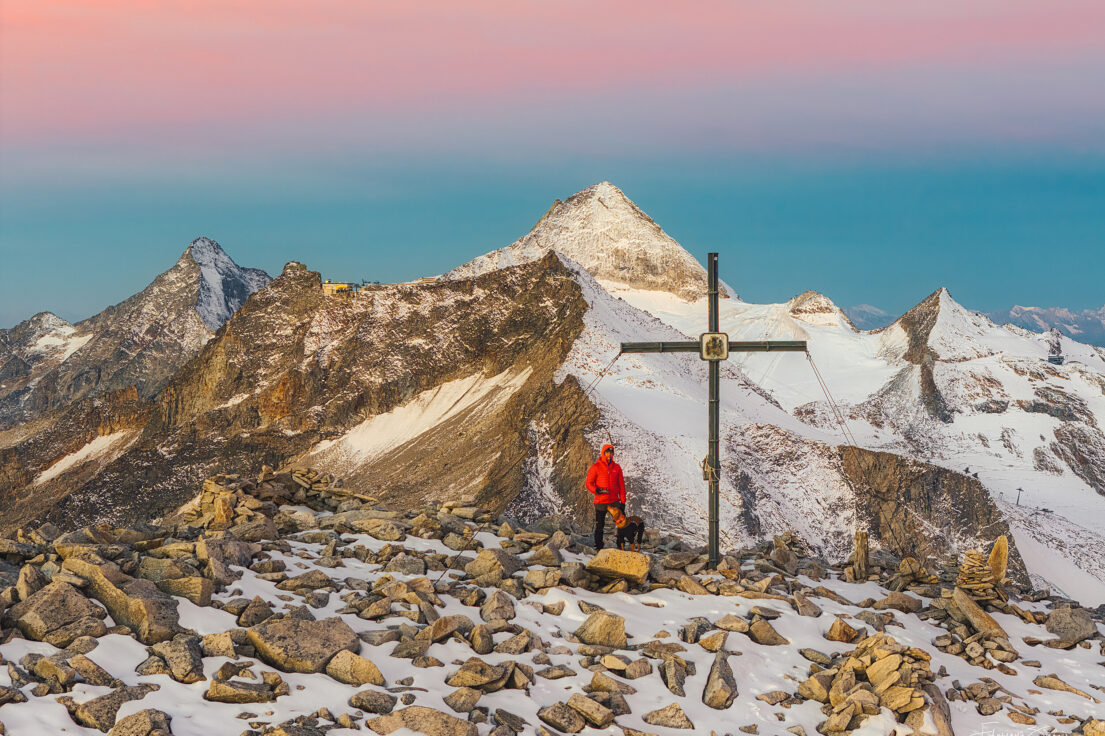 Sonnenaufgang am Hohen Riffler (3231m) im Zillertal