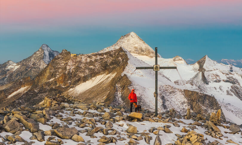 Sonnenaufgang am Hohen Riffler (3231m) im Zillertal