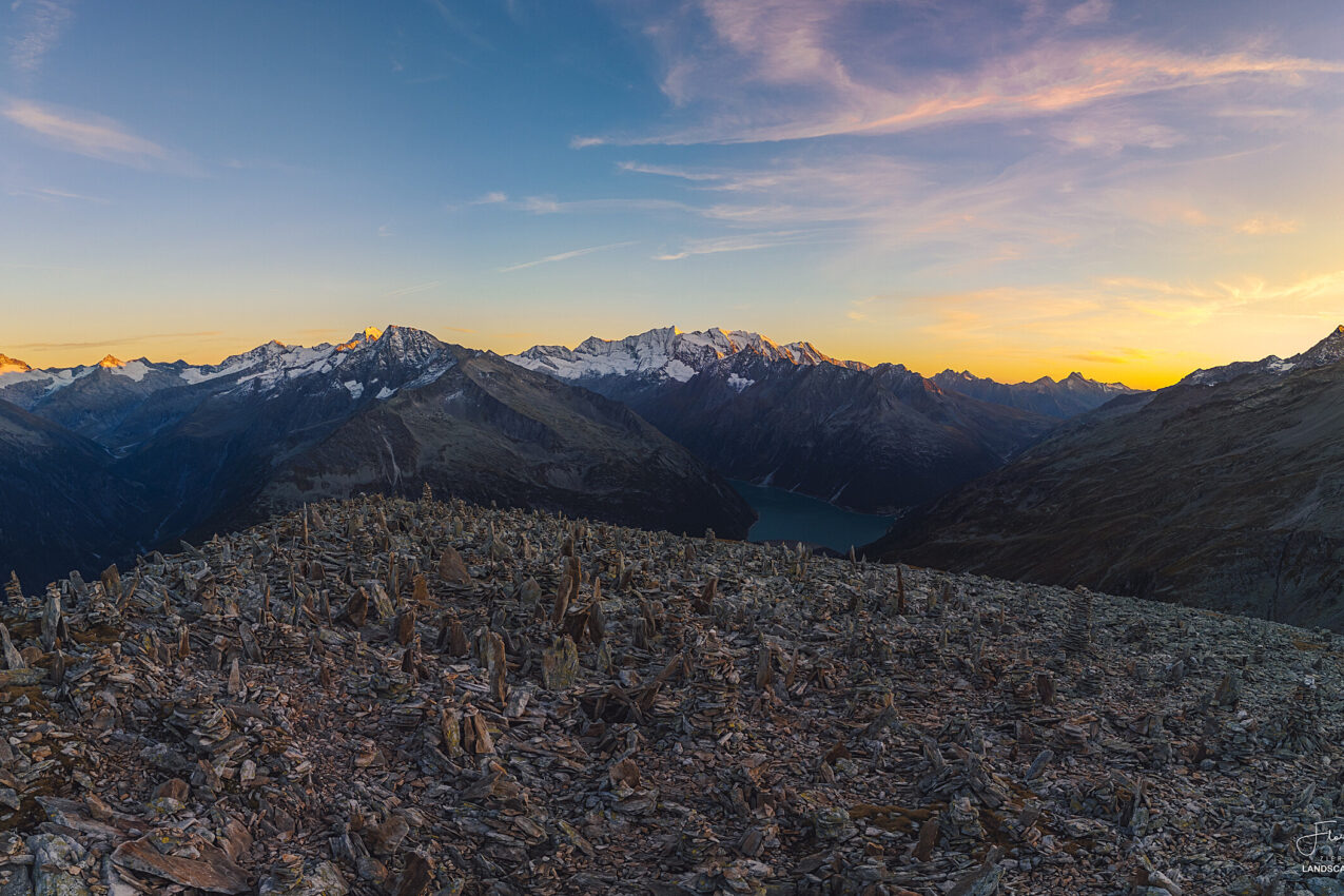 Sonnenuntergang am Peterköpfl im Zillertal